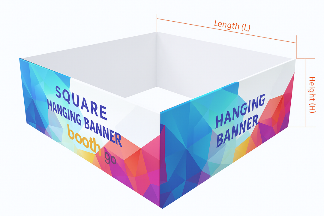 Square Quad Hanging Banner Full Color Printing for Fairs