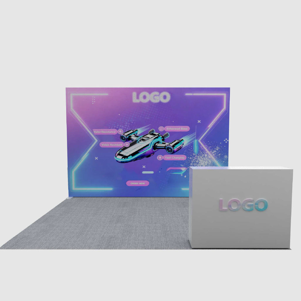 10’ SEG Fabric Display With Upgraded Wooden Cabinet