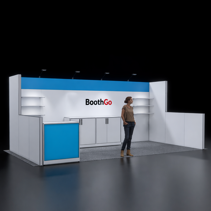 10' x 20' Wooden Exhibit with Low Return and Display