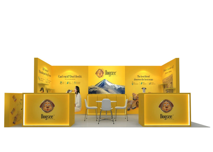 10x20 Wooden Trade Show Booth Exhibit Rental Package