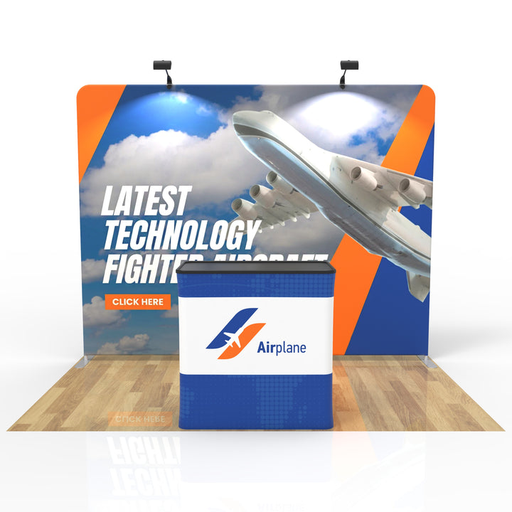 10X10 Straight Tension Fabric Trade Show Booth Display Kit
