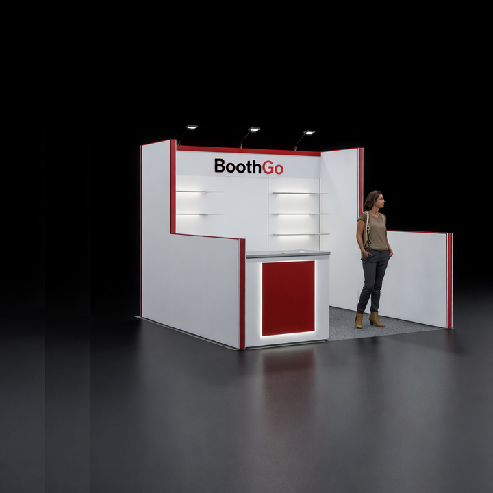 10' x 10' Wooden Exhibit with Low Return and Display