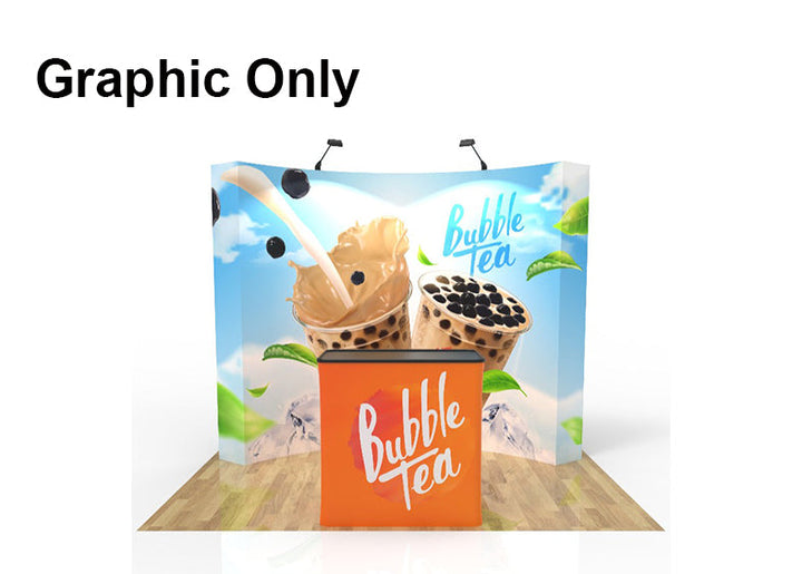 10ft Curved Velcro Fabric Pop Up Display Graphic Reprint