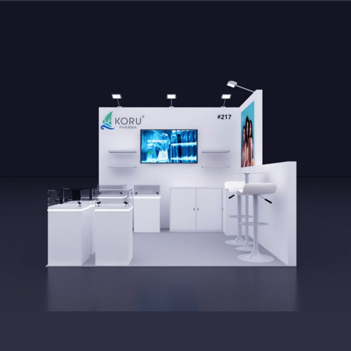 10x10 Wooden Trade Show Booth Exhibit Rental Package