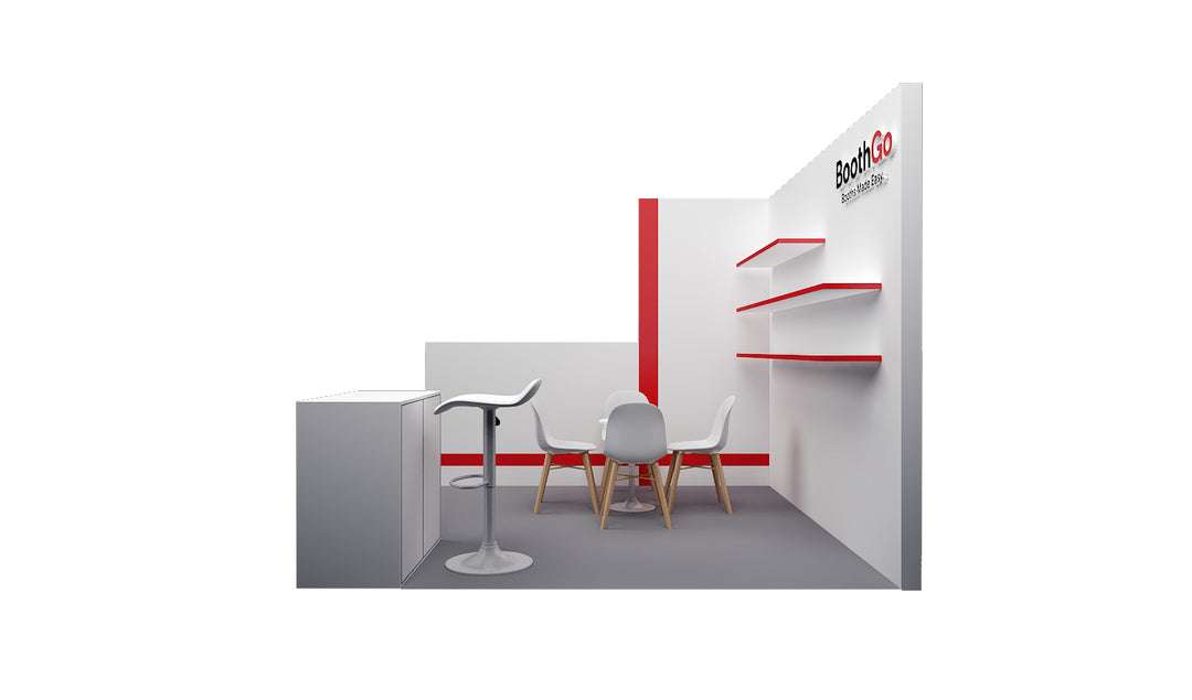 10x10 Wooden Booth Exhibit Urgent Rental Package B – BoothGo