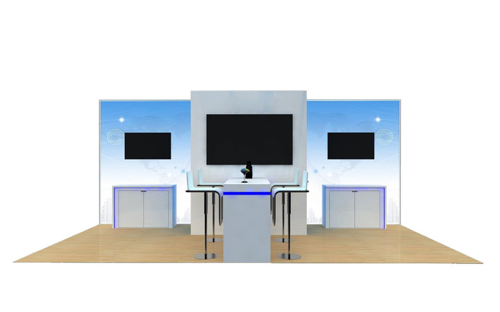 10x20 Wooden Trade Show Booth Exhibit Rental Package
