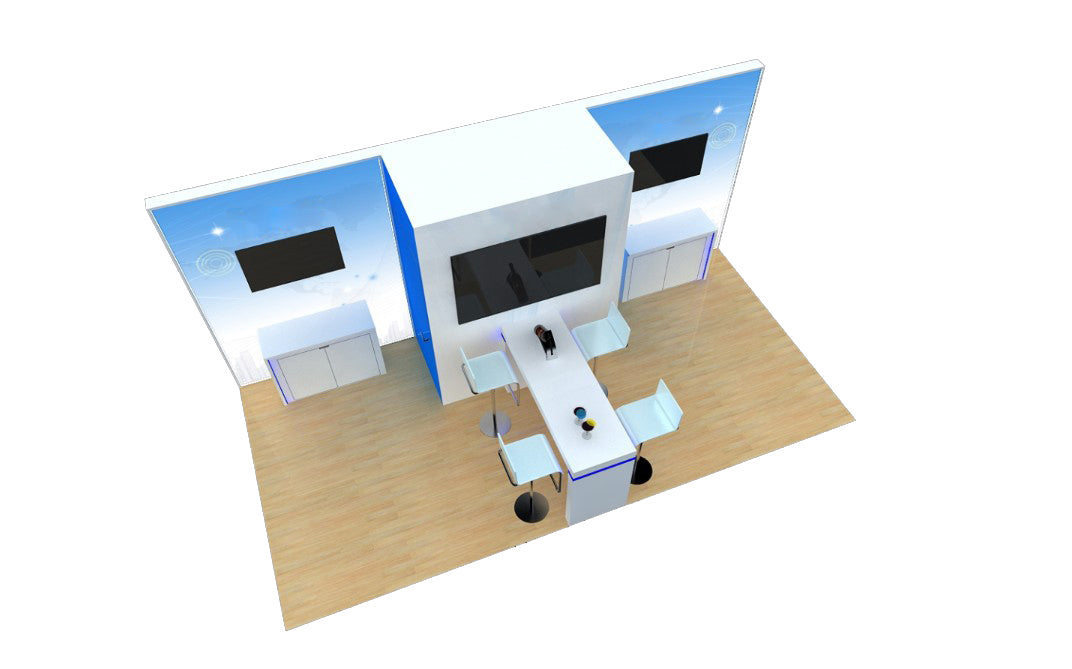 10x20 Wooden Trade Show Booth Exhibit Rental Package