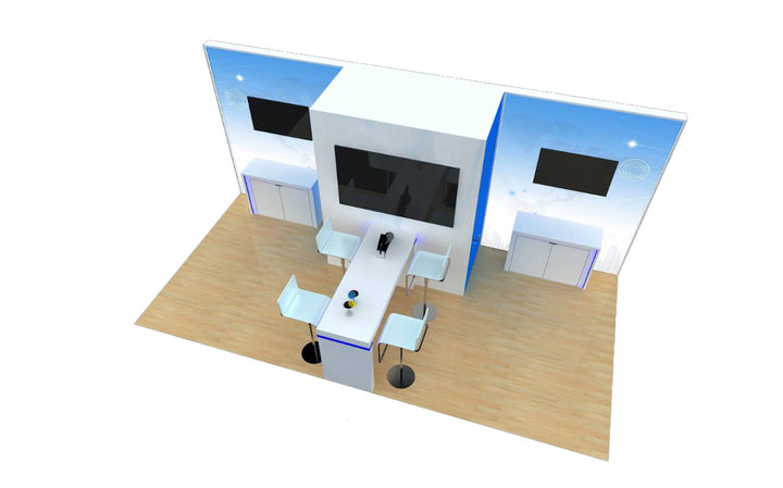 10x20 Wooden Trade Show Booth Exhibit Rental Package