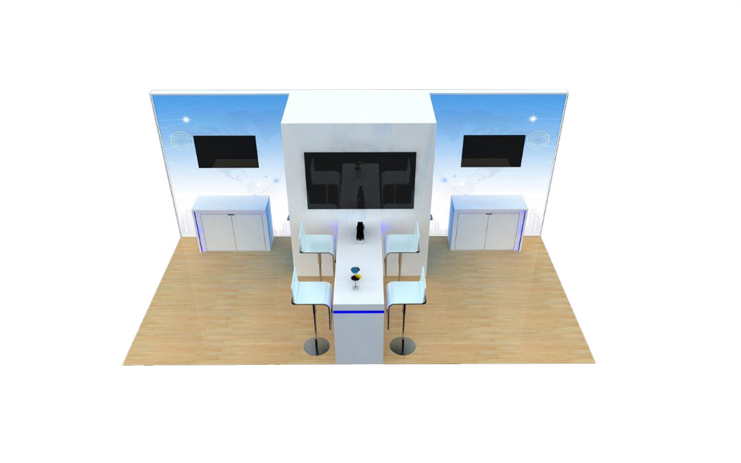 10x20 Wooden Trade Show Booth Exhibit Rental Package
