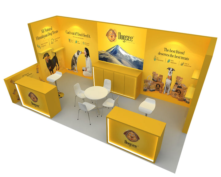 10x20 Wooden Trade Show Booth Exhibit Rental Package