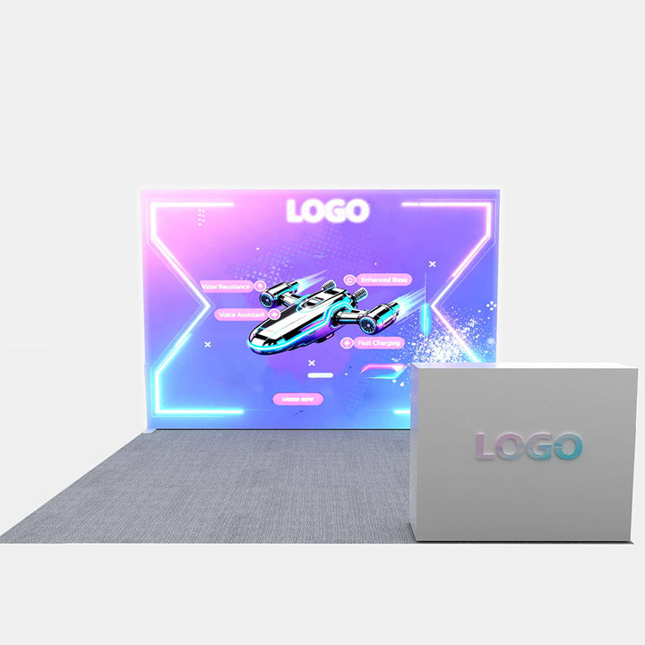 10’ SEG Fabric Display With Upgraded Wooden Cabinet