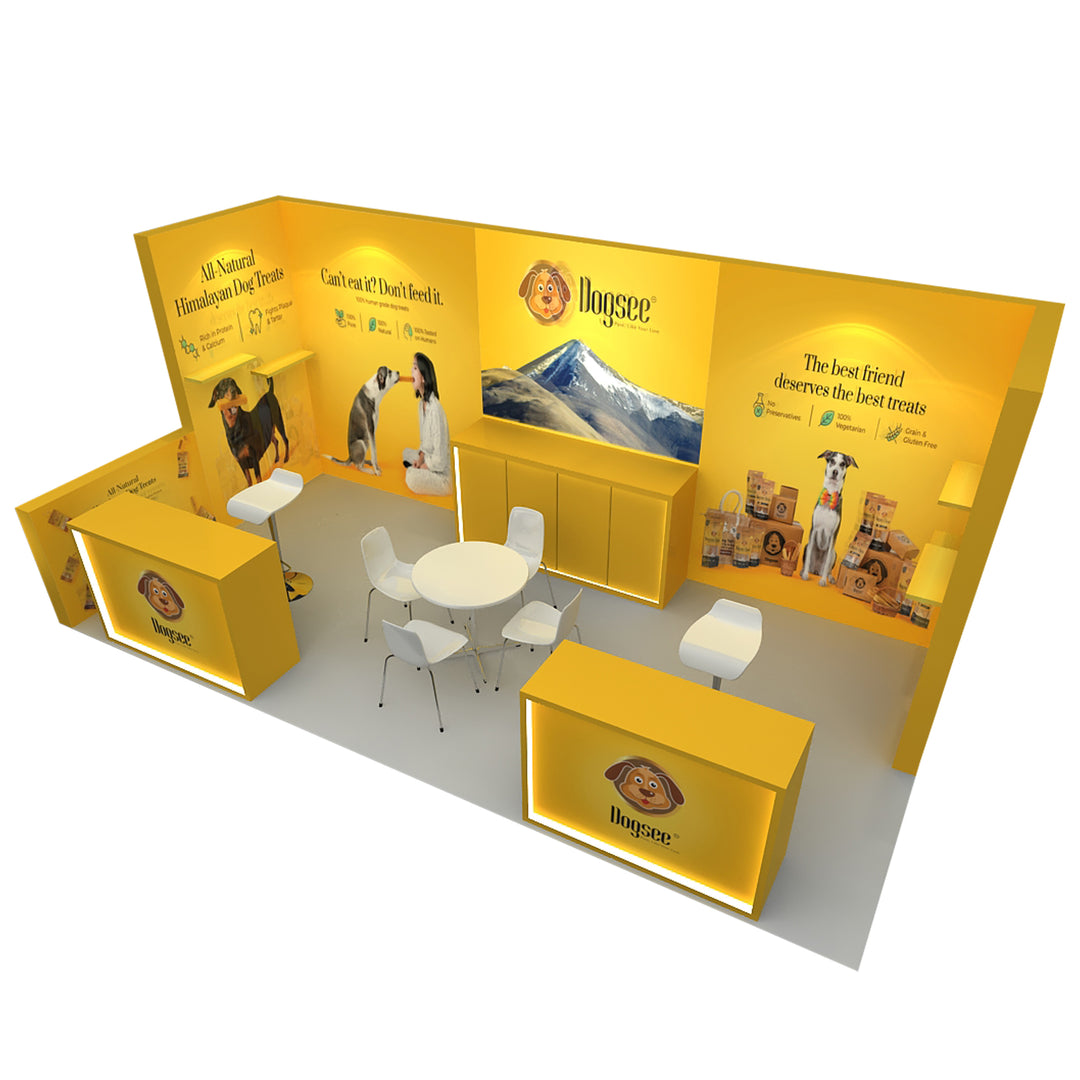 10x20 Wooden Trade Show Booth Exhibit Rental Package