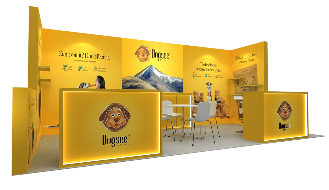 10x20 Wooden Trade Show Booth Exhibit Rental Package