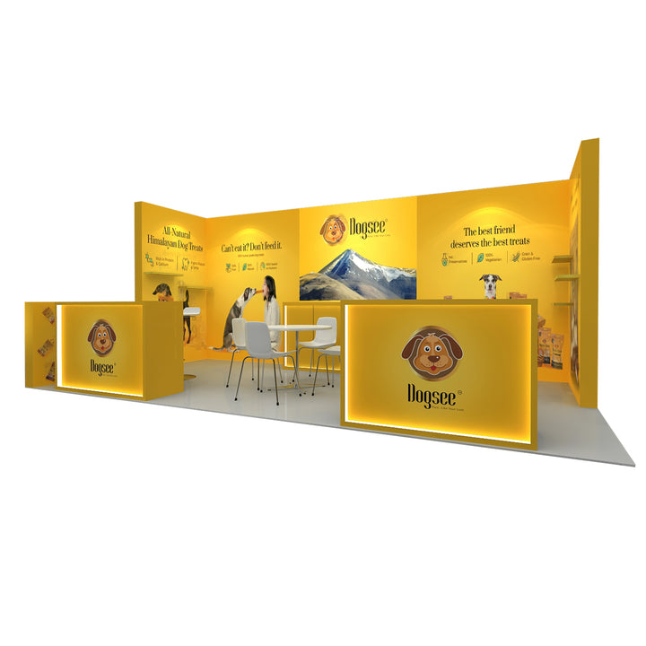 10x20 Wooden Trade Show Booth Exhibit Rental Package