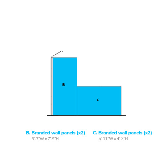 10' x 20' Wooden Exhibit with Low Return
