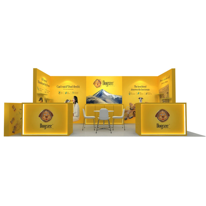 10x20 Wooden Trade Show Booth Exhibit Rental Package