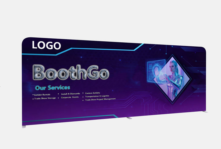 10X20 Straight Tension Fabric Trade Show Booth Display WIth Soft Canvas Bag