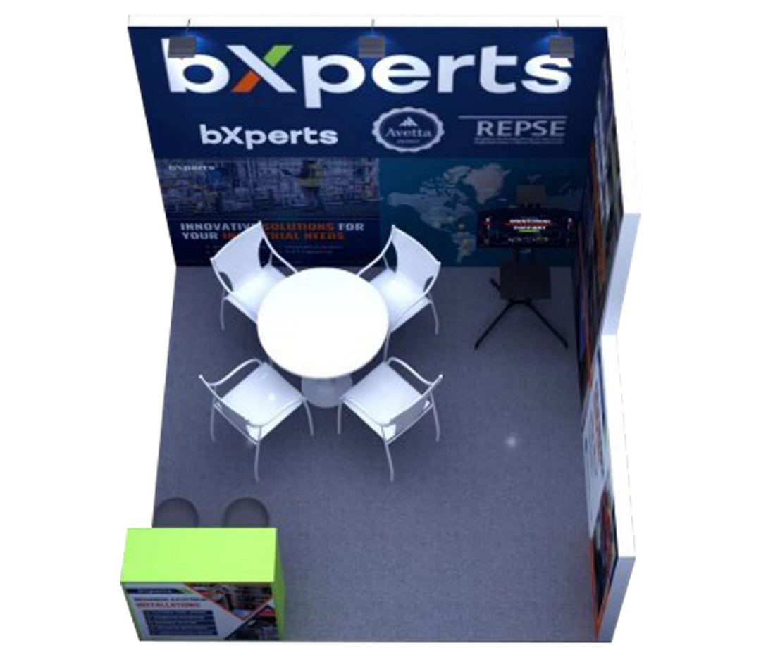 10x10 Wooden Trade Show Booth Exhibit Rental Package