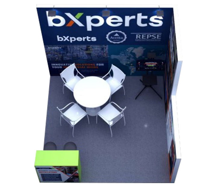 10x10 Wooden Trade Show Booth Exhibit Rental Package