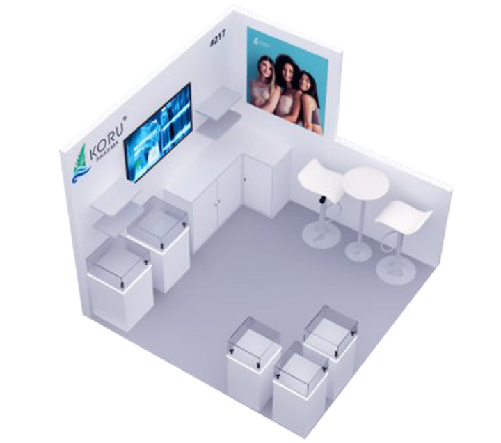 10x10 Wooden Trade Show Booth Exhibit Rental Package
