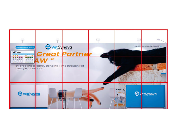 10x20 Modular Trade Show Booth Exhibit Rental – Includes Upgraded Wooden Counter