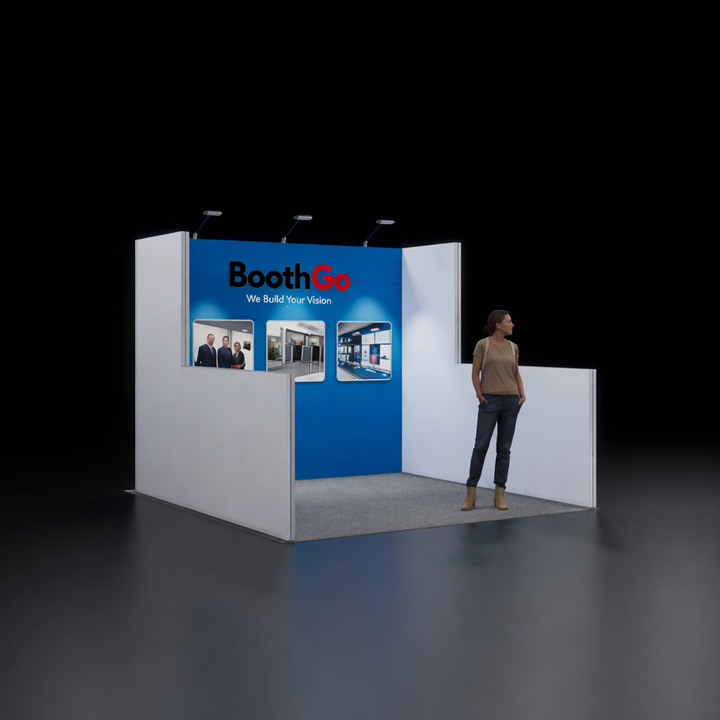 10' x 10' Wooden Exhibit with Low Return