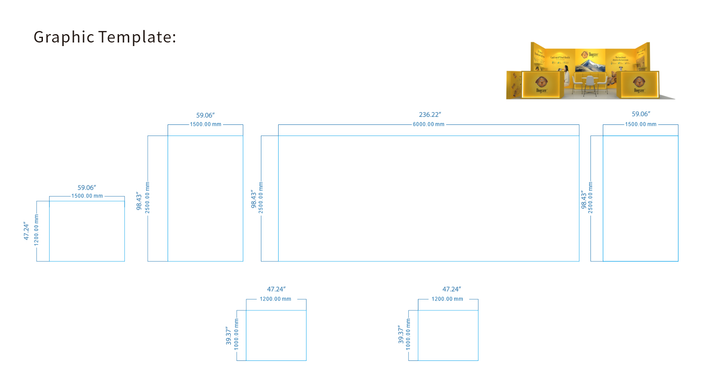 10x20 Wooden Trade Show Booth Exhibit Rental Package