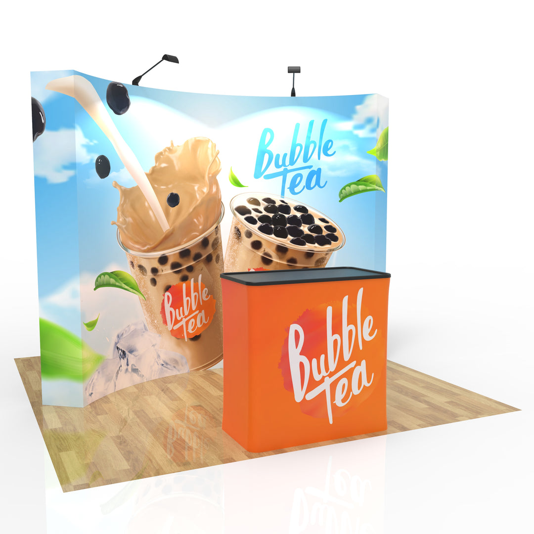 10‘ Curved Velcro Fabric Pop Up Display