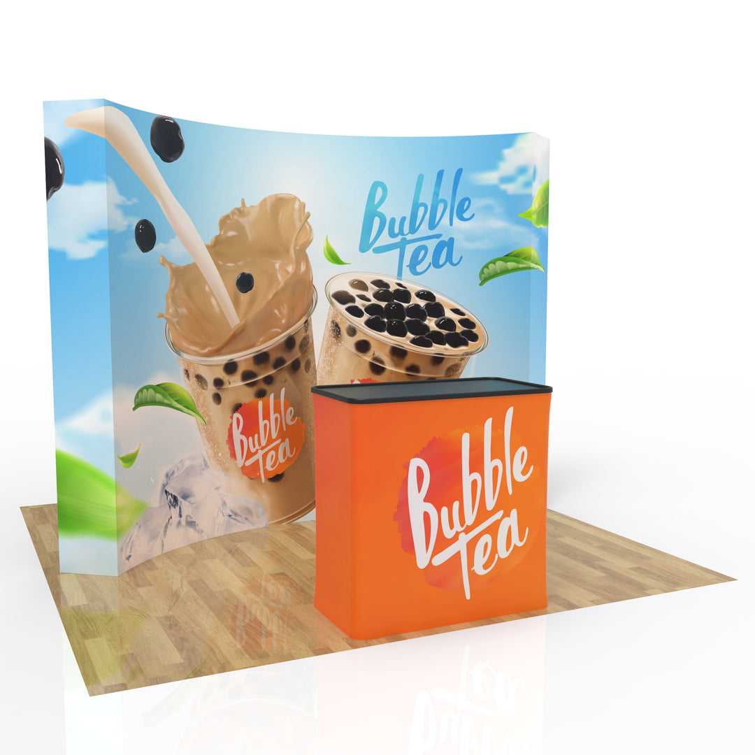 10‘ Curved Velcro Fabric Pop Up Display