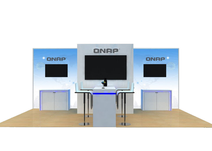 10x20 Wooden Trade Show Booth Exhibit Rental Package