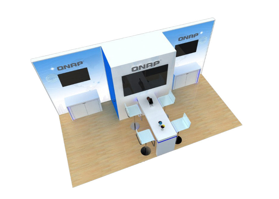 10x20 Wooden Trade Show Booth Exhibit Rental Package