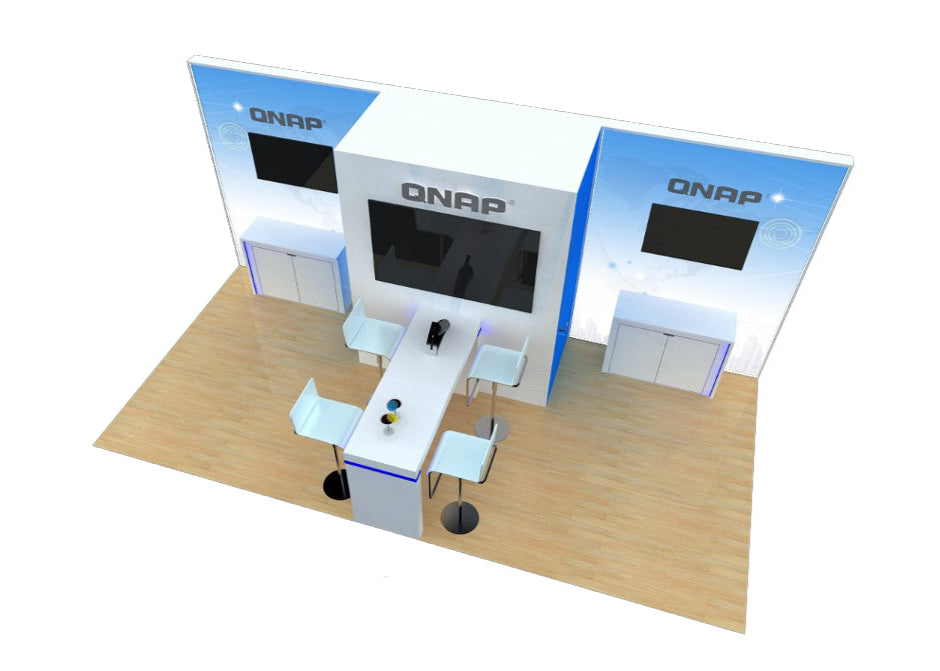 10x20 Wooden Trade Show Booth Exhibit Rental Package