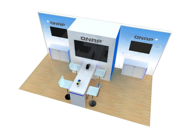 10x20 Wooden Trade Show Booth Exhibit Rental Package