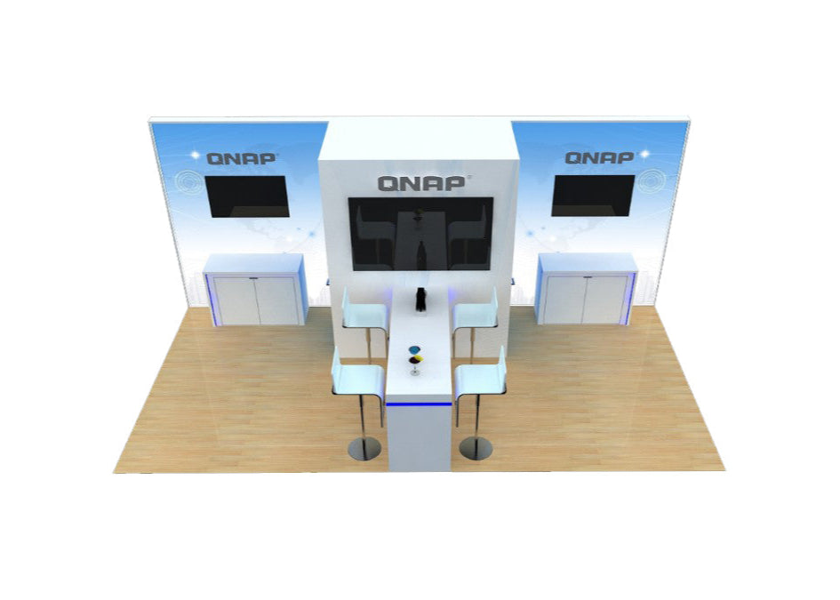 10x20 Wooden Trade Show Booth Exhibit Rental Package