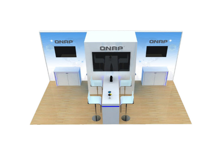 10x20 Wooden Trade Show Booth Exhibit Rental Package