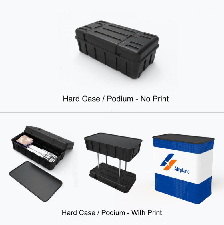 10x10 Tension Fabric Trade Show Booth Package with Podium Case Counter