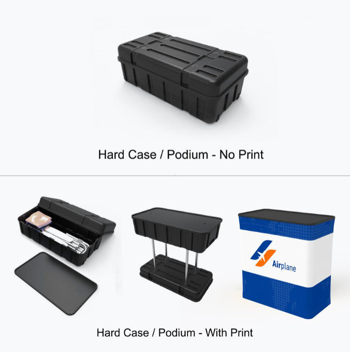 10x10 Tension Fabric Trade Show Booth Package with Podium Case Counter