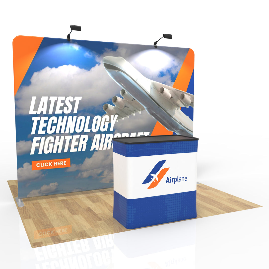 10X10 Straight Tension Fabric Trade Show Booth Display Kit