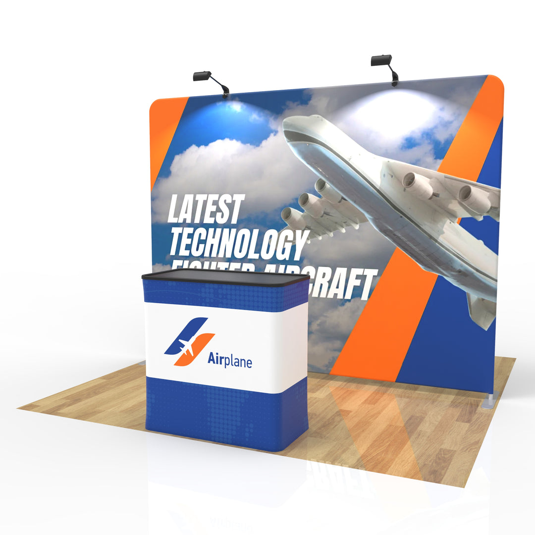 10X10 Straight Tension Fabric Trade Show Booth Display Kit
