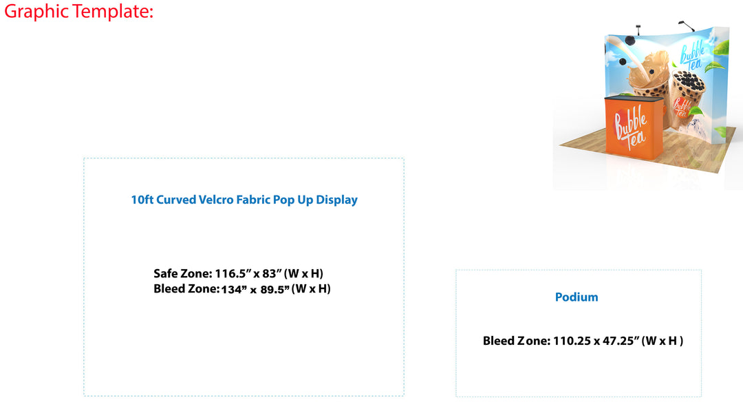 10‘ Curved Velcro Fabric Pop Up Display