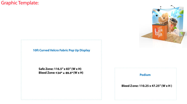10‘ Curved Velcro Fabric Pop Up Display