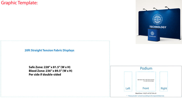 10X20 Straight Tension Fabric Trade Show Booth Display Kit