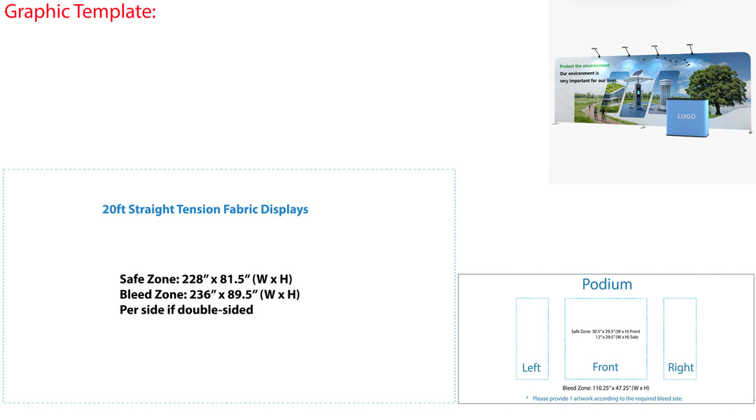 10X20 Straight Tension Fabric Trade Show Booth Display