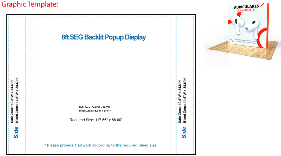 8‘ SEG Backlit Popup Display