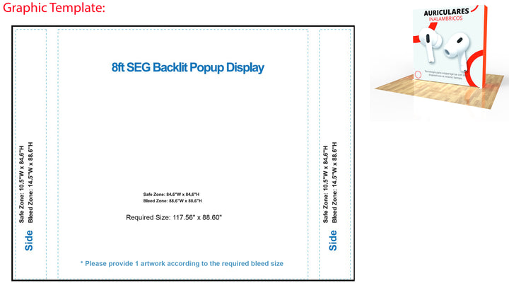 8‘ SEG Backlit Popup Display