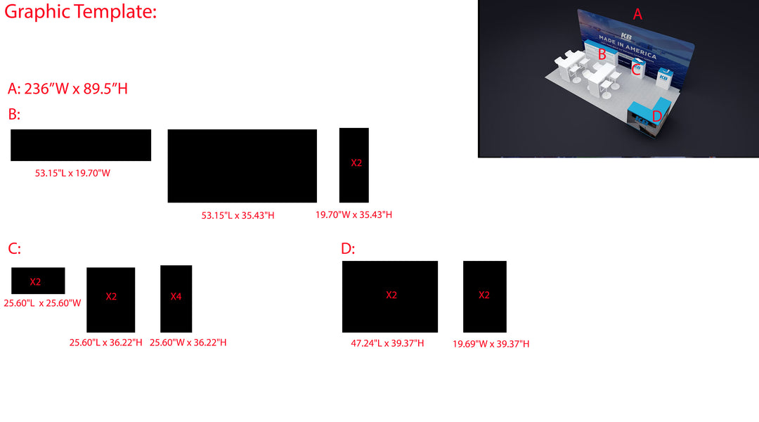 10x20 Straight Tension Fabric Displays Rental Package