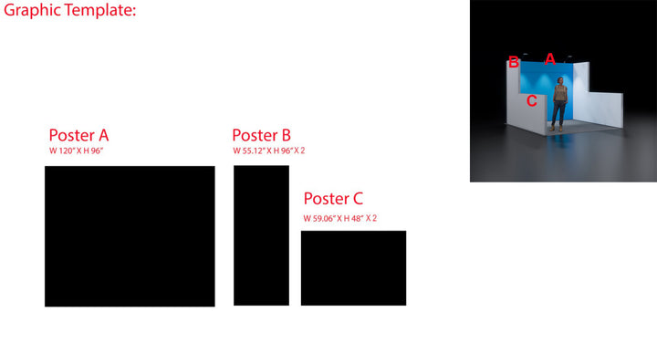 10' x 10' Wooden Exhibit with Low Return